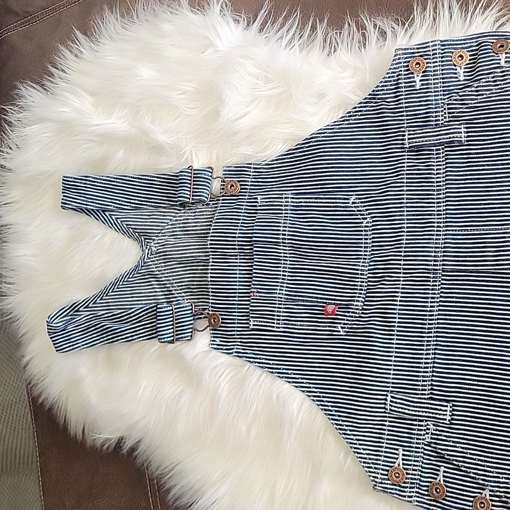 Dickies Black and White Striped Overalls